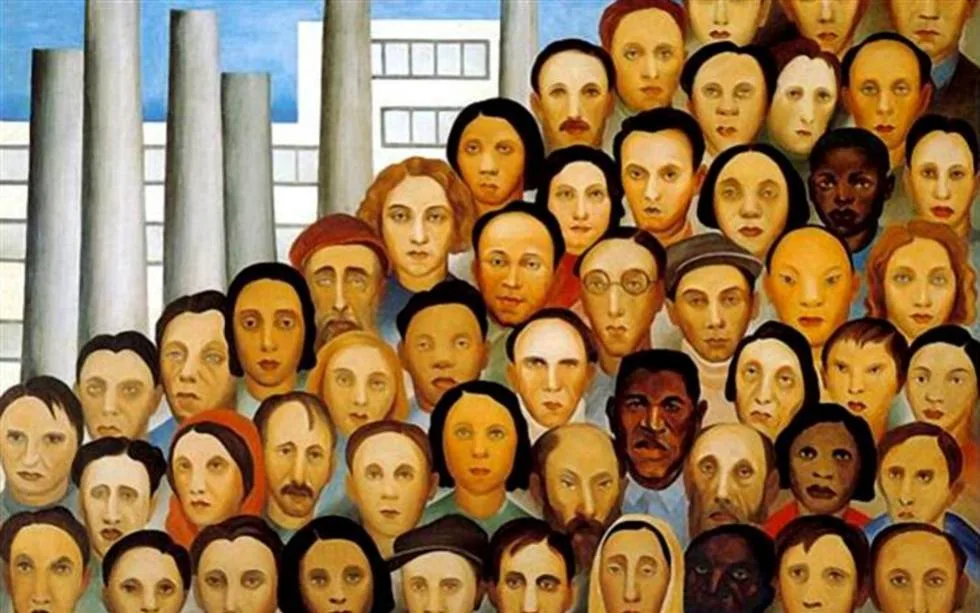 Pintura "Operários", de Tarcila do Amaral.
