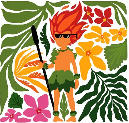 Ilustração oficial da organização da COP30, com óculos de meme. Imagem alterada por IA.